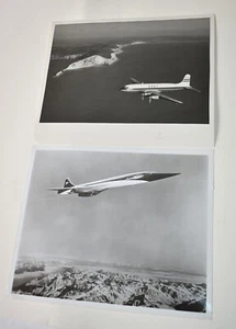Due foto ufficiali BOAC 8x10 in bianco e nero ~ DC 6B e Concorde (concetto d'artista) - Foto 1 di 4