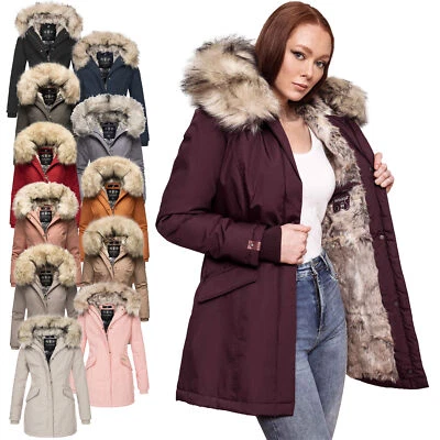 Navahoo Premium giacca invernale da donna parka cappotto giacca invernale calda pelliccia sintetica B669