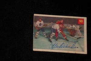 HOF ALEX DELVECCHIO 1954-55 PARKHURST SIGNED AUTOGRAPHED CARD #90 RED WINGS - Picture 1 of 1