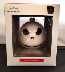 Jack Skellington Nightmare Before Christmas Ornament Glass 2021 Hallmark New - Picture 1 of 6