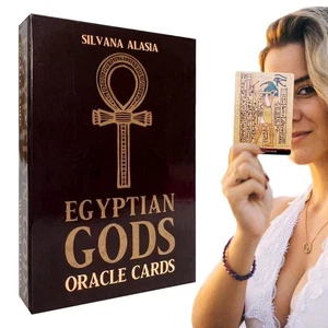 EGYPTIAN GODS ORACLE CARDS DECK LO SCARABEO SILVANA ALASIA MULTILINGUAL NEW - Picture 1 of 9