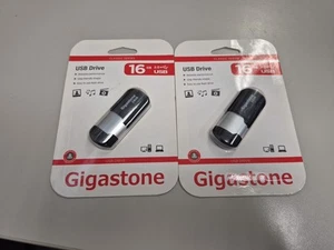 2 Pack - Gigastone GS-Z16GCNBL-R USB 2.0 Drive (16GB) BRAND NEW!! - Afbeelding 1 van 4
