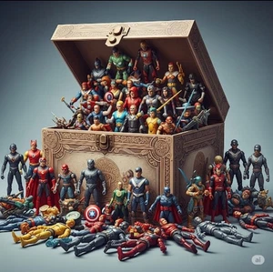 Mystery Box 10 Action Figuren, Power Rangers, WWE, Marvel, Inifiity, DC - Bild 1 von 5