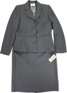 Collections for Le Suit Damen schwarz Perlen Jacke und Rock Set - 8 - Bild 1 von 8