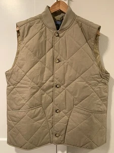 Barbour Tarn Liddesdale Gilet Quilted Vest Tan Tartan Button Men’s L NWT - Picture 1 of 6