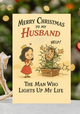 FUDGING GOOD PRINTS Husband Partner Funny Christmas Card - Husband Festive Xmas Card