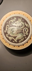 VINTAGE KERAMIK SCHMUCK VERSTECK SCHNUPFTABAK DRACHE DESIGN BOX MIT DECKEL - Bild 1 von 19