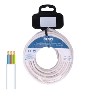 Cable Eléctrico Manguera EDM 28093 Blanco 3 x 1 mm 20 m Audio - Imagen 1 de 1