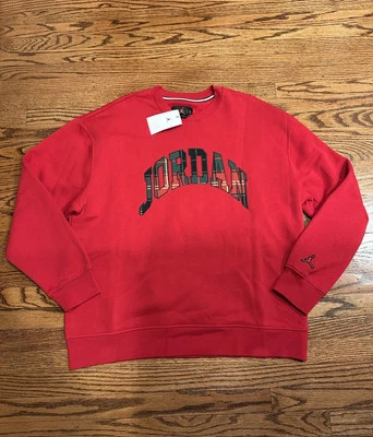 Sudadera Jordan Brand Roja a Cuadros Vacaciones Polar Crew Para Hombre Talla XL DV1574-687 Foto 1 de 4