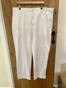 Polo Ralph Lauren Classic Fit Straight Leg Linen Cotton Blend Trousers White 42 - Picture 1 of 9
