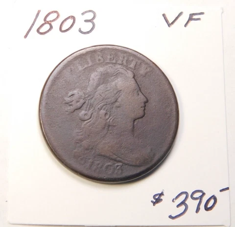 1803 100% ORIGINAL V.F. DRAPED BUST LARGE CENT   220 years old!!!!!!!!!!!!!!!!⭐⭐ Cover