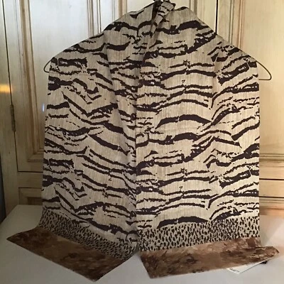 Ellen Tracy 100% Sil Scarf Wrap Around Animal Print New With Tag Fancy — 第 1/4 张图片