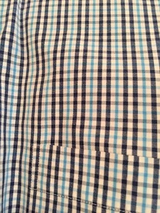 LANDS END Men's Button Down Dress Casual BLUE PLAID CHECK Shirt Size 16 x 32 ~ - Picture 1 of 5