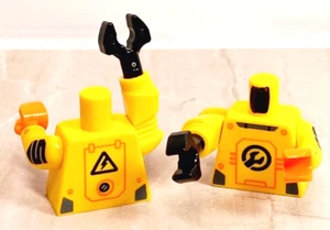 LEGO Robot Lab Tech Torso Mechanical Wrench Arm Yellow HAZARD Suit Experiment - Picture 1 of 1