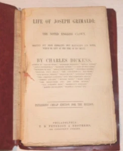 LIFE OF JOSEPH GRIMALDI; THE NOTED ENGLISH CLOWN by CHARLES DICKENS, post-1865 - Imagen 1 de 3