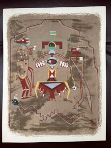 "PUEBLO PICTOGRAPH" Masterpieces Of Primitive American Art~Louie H. Ewing~1943 - Picture 1 of 10