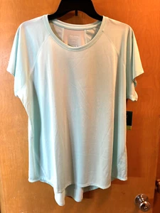 Women’s NWT XXL Workout Tek Gear Light Blue Short Sleeve Round Neck Shirt - Picture 1 of 3