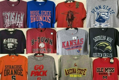 New NCAA Men's T-shirt College Tee Shirt Collegiate Sports Team Tops - Pick 1 Cover