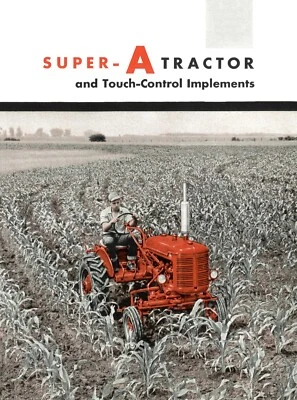 IH McCormick Farmall Super A tractor e implementos de control táctil folleto a color Foto 1 de 4