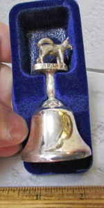 Alaska versilberte Glocke, Alaskan Husky, 2,5 Zoll hoch, tolles Alaska Souvenir - Bild 1 von 3