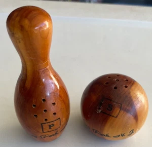 Asbury Park NJ Wood Salt and Pepper Shakers Vintage Travel Souvenir SAVE 10% + - Picture 1 of 4
