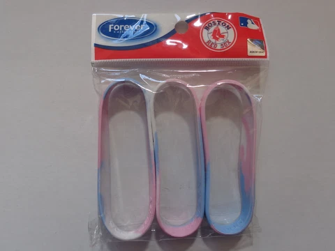 Boston Red Sox 3 Pack Rubber Bracelets / Wristbands (Pink/Light Blue/White) Cover