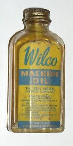 Vintage Wilco Machine Oil Bottle Used Los Angeles Ca USA