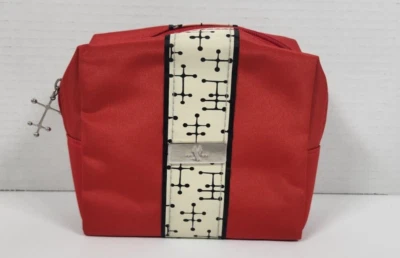 American Airlines Red Eames Dot Pattern Cosmetic Bag Retro Travel Accessory - Image 1 of 4