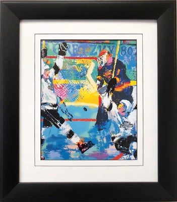 LeRoy Neiman "Gretzky Goal" ENMARCADO PERSONALIZADO NUEVO ARTE Hockey Foto 1 de 3