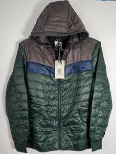 Timberland Thermore EVOdown XL Green Gray Navy Packable Hooded Jacket NWT $178 - Picture 1 of 12