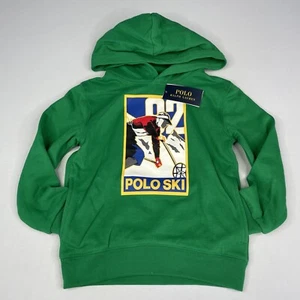 Polo Ralph Lauren Boys SIZE 7 Green Ski Hoodie Sweater Polo Ski 92 - Picture 1 of 7