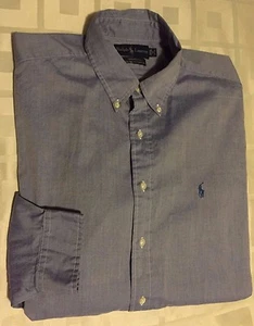RALPH LAUREN Men Chambray Yarmouth 100% Two Ply Cotton Button Shirt Sz 17 32/33 - Picture 1 of 9