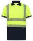Hi Vis Polo T Shirt Short Sleeve Stretch Safety High Visibility Workwear Yellow