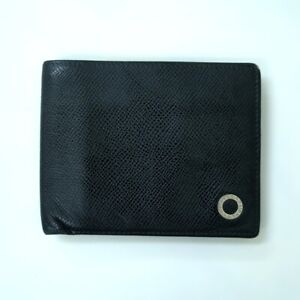 Bvlgari Bifold Wallet Black Men's Made in Italy Used from Japan