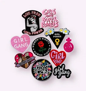 Girl Power Iron-on Patch, Feminist Patch, Logo Patches, Embroidery DIY - Picture 1 of 23