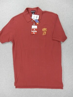 NUEVO CON ETIQUETAS USC Trojans Campus Camisa Polo Lateral Manga Corta (Pequeña para Hombre) Foto 1 de 4
