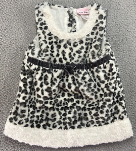 Little Lass Girl Toddlers Leopard Print Sleeveless Soft Fleece Dress Size 4T