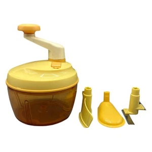 Tupperware Quick Chef D150 1,3 litri giallo tritatutto manovella Bana Joe Tupper - Foto 1 di 10