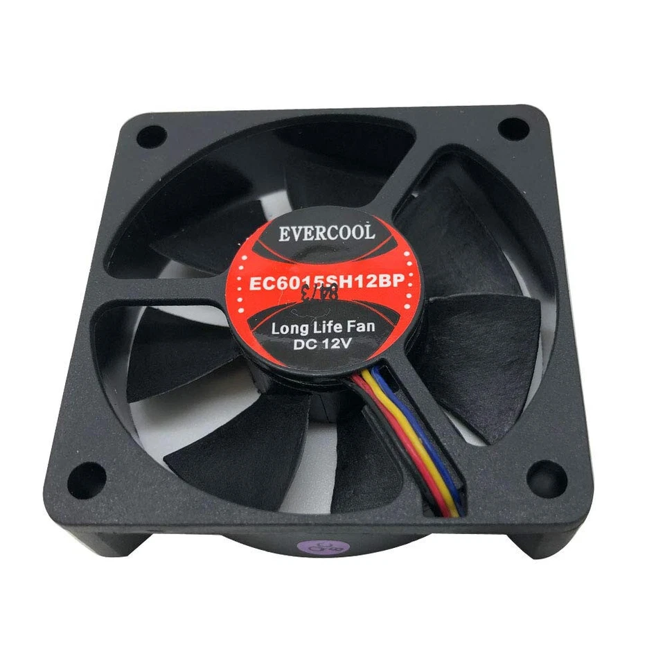 Evercool 60mm x 15mm EC6015SH12BP Computer Case Ball Bearing Fan 4-Pin PWM - Image 1 of 1