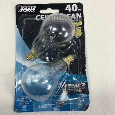 Feit Electric Bp40a15n/Cl/Cf 40 Watt Clear Ceiling Fan Light Bulb - Image 1 of 4