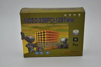 nVidia VIDEO-338PCI-128Twin VGA PCI GPU Video Card Retro Gaming - Image 1 of 4