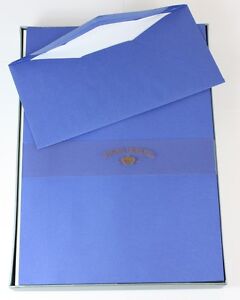 Crown Mill Silver Line 25 x A4 Writing Paper & DL Envelopes ROYAL BLUE