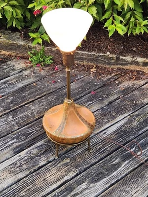 Mid Century Table Lamp Rembrant Pottery Separate Metal Base Works Vintage Groovy - Image 1 of 4