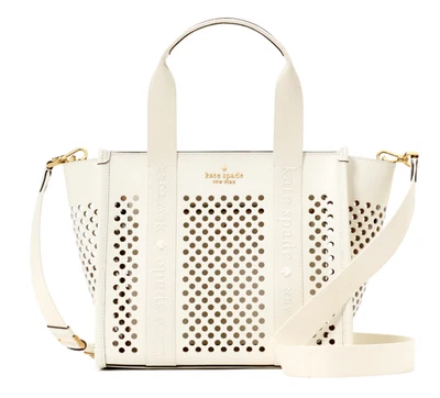 New Kate Spade Kip Perforated Leather Small Tote Meringue - Image 1 of 4