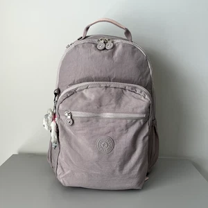Mochila grande para portátil Kipling Seoul hasta 15" en Rock Ash nueva con etiquetas - Imagen 1 de 8