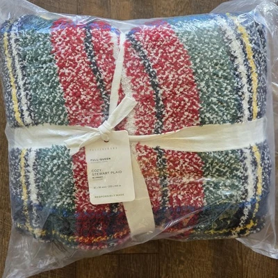 Pottery Barn Cozy Stewart Plaid Full Queen Throw Blanket New - Image 1 of 4