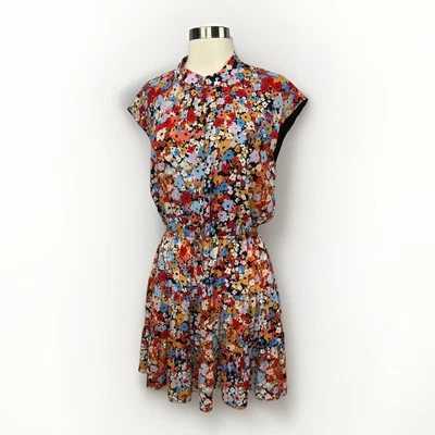Rebecca Minkoff Ollie Mini Dress Womens Small Multicolor Floral Summer Beach - Image 1 of 4