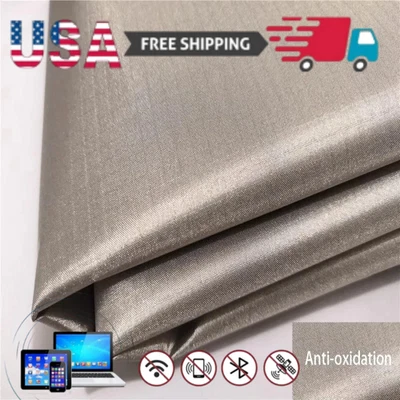 Military Faraday Copper 5G Nickel Fabric Anti-radiation Conductive Plaid Cloth - Image 1 of 4