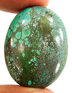 60.00 Ct Natural Tibet Turquoise Gemstone Cabochon Wire Wrap Stone - 27517 - Picture 1 of 2