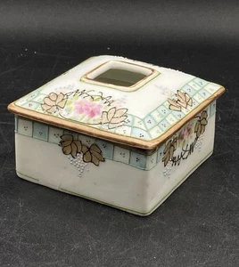 Porzellan Handbemalt Moriage Floral Nippon Haar Empfänger Antik - Bild 1 von 11